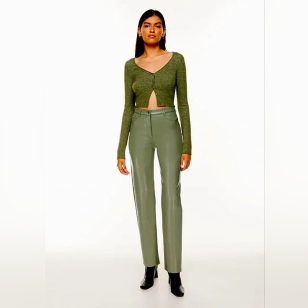 Wilfred Melina Vegan Leather Pants 8 Bitter Sage